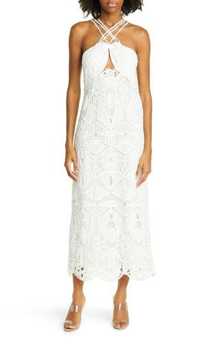 Cult Gaia + Everly Guipure Lace Halter Dress