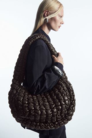 COS + Quilted Oversized Crossbody Bag in Leather