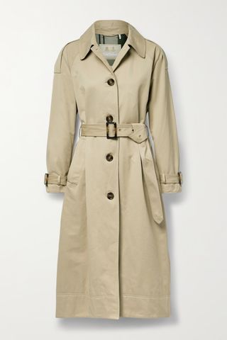Barbour + Marie Belted Cotton-Blend Trench Coat