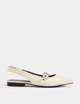 Marks & Spencer + Buckle Flat Pointed Slingback Shoes