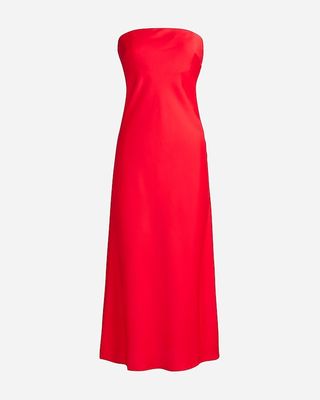 J.Crew Collection + Strapless Gwyneth Slip Dress In Luster Charmeuse