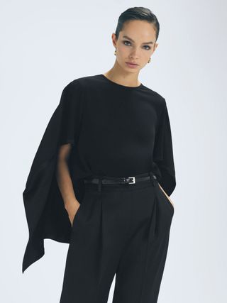 Reiss + Florence Atelier Satin Cape Style Top