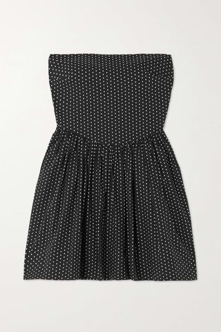 Molly Goddard + Hannah Strapless Polka-Dot Cotton-Poplin Mini Dress