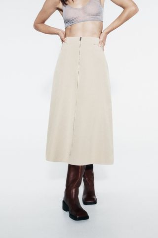Zara + Zippered Cape Skirt