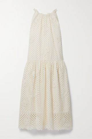 Ulla Johnson + Stella Embroidered Broderie Anglaise Cotton Midi Dress