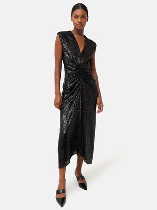 Jigsaw + Sequin Ruched Midi Dress