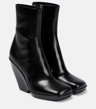 Khaite + Morgan Leather Ankle Boots