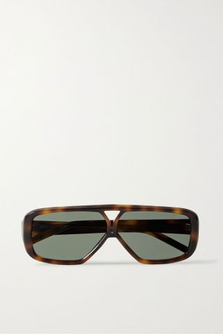 Saint Laurent + Aviator-Style Tortoiseshell Acetate Sunglasses