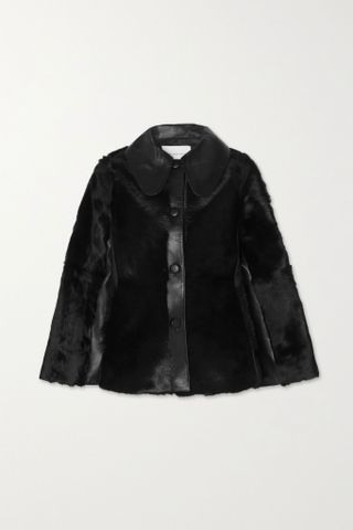 By Malene Birger + Cloelle Leather-Trimmed Calf Hair Jacket