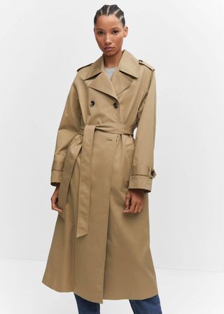 Mango + Double-Button Trench Coat