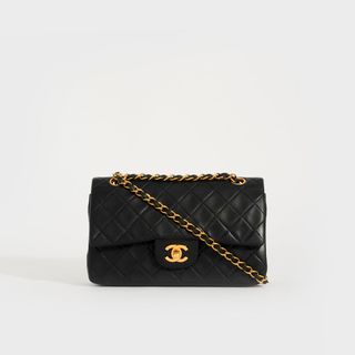 Chanel + Chanel Vintage Classic Double Flap Bag in Black Lambskin - 1991 - 1994