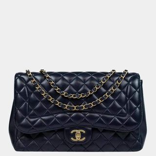 Chanel + Chanel Blue Quilted Leather Diana Jumbo Shoulder Bag