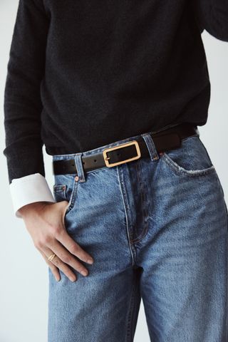 Zara + Thin Leather Belt