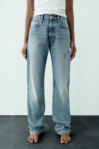 Zara + Low-Rise TRF Boyfriend Jeans