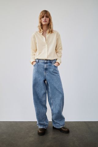 Zara + ZW Mid-Rise Loose Fit Jeans