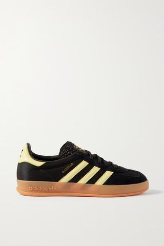 Adidas + Gazelle Indoor Leather And Suede-Trimmed Mesh Sneakers