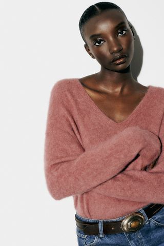 Zara + Alpaca Blend Knit Sweater