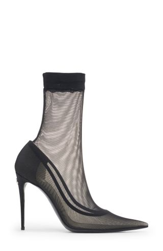 Dolce & Gabbana + Pointed Toe Tulle Sock Booties