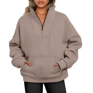 Trendy Queen + Half Zip Pullover Sweatshirt