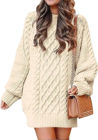 Anrabess + Oversized Cable-Knit Sweater