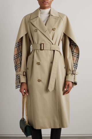 Burberry + Belted Layered Double-Breasted Cotton-Gabardine Trench Coat