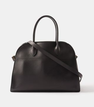 The Row + Margaux 12 Leather Handbag in Black