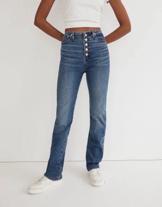 Madewell + The '90s Straight Jean in Liola Wash: Binded-Waist Edition