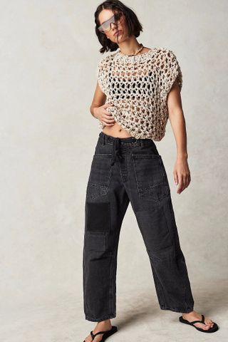 Free People + We The Free Moxie Pull-On Barrel Jeans