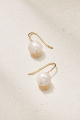 Mateo + 14-Karat Gold Pearl Earrings