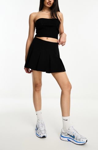 Asos Design + Pleated Miniskirt