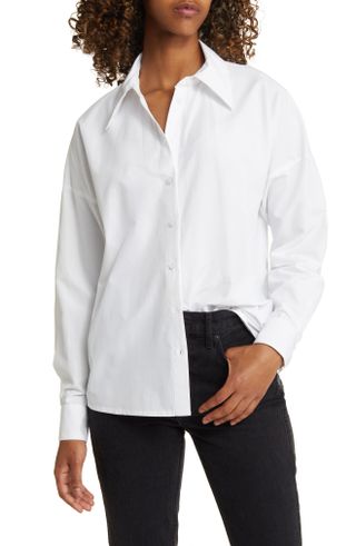 Noisy May + Wicked Point Collar Poplin Button-Up Shirt