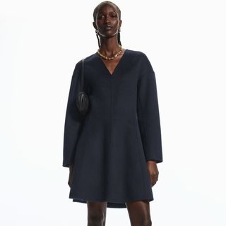 COS + V-Neck Double-Faced Wool Dress