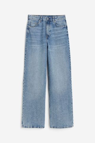 H&M + Curvy Fit Wide High Jeans