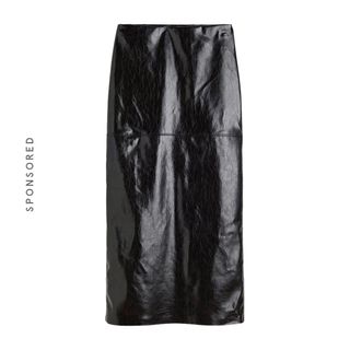 H&M + Coated Pencil Skirt