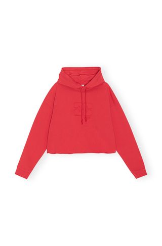 Ganni + Red Isoli Cropped Oversized Hoodie