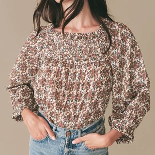 Dôen + Agotha Top in Creme Forest Floral