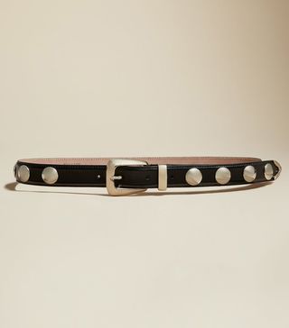 Khaite + The Benny Belt in Black Leather With Silver Studs