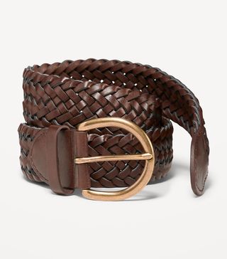 Old Navy + Wide Ring-Buckle Faux-Leather Braided Belt