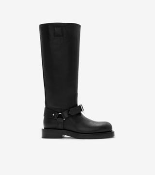 Burberry + Leather Saddle Tall Boots