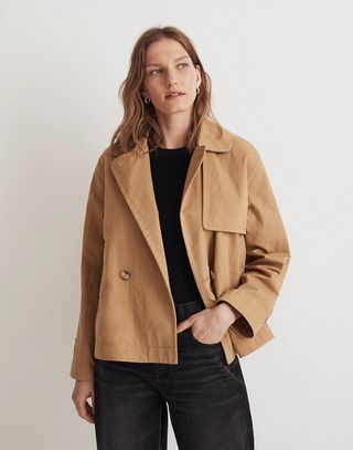 Madewell + Double-Breasted Crop Trench Coat