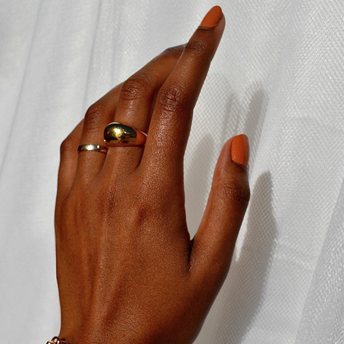Fall nails. Burnt orange nails. Orange nails. Stripe nails. Gel nails. Gold  nails. Natural nails. Russian manicure. | Orange nails, Gold nails, Striped  nails