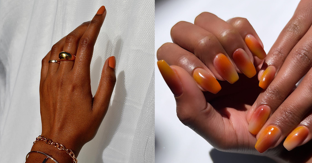 open lace back dress AIMEILI Burnt Orange & Nude Brown Gel Nail Polish Set for Fall & Halloween  – AIMEILI GEL POLISH main image 0