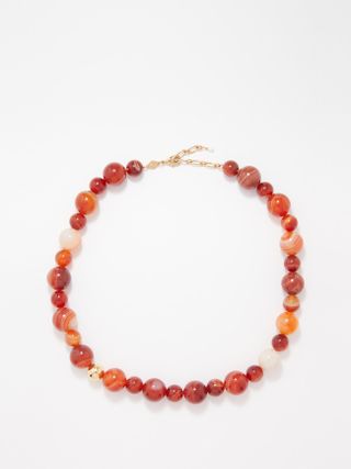 Anni Lu + Caramel Drops Agate & 24kt Gold-Plated Necklace