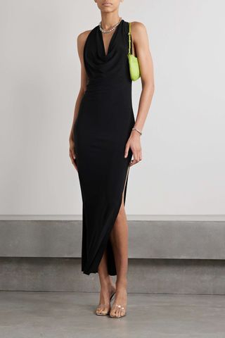 Norma Kamali + Neeta Draped Stretch-Jersey Maxi Dress