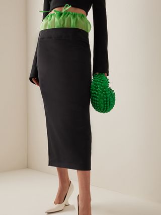 A.W.A.K.E. Mode + Stretch-Wool Pencil Midi Skirt