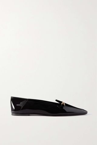 Saint Laurent + Chris Embellished Patent-Leather Loafers