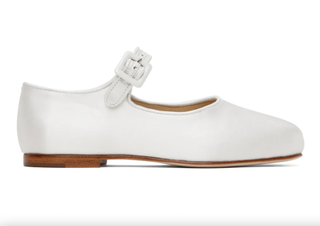 Sandy Liang + Ssense Exclusive White Pointe Mary-Jane Ballerina Flats