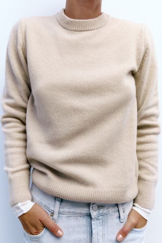 Zara + Cashmere and Wool-Blend Knit Sweater