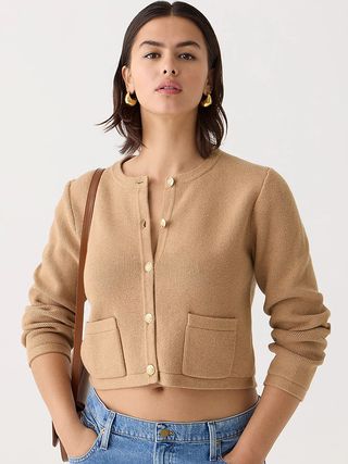 J.Crew + Emilie Patch-Pocket Sweater Lady Jacket