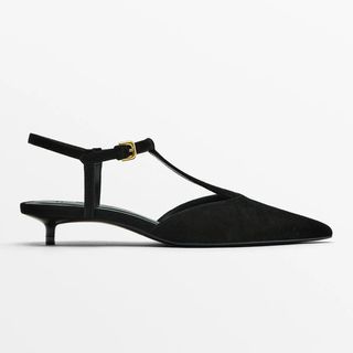 Massimo Dutti + Suede Slingback High Heel Shoes